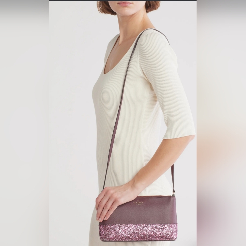 Kate Spade Flash Glitter Crossbody Cherrywood NWT - Picture 5 of 5